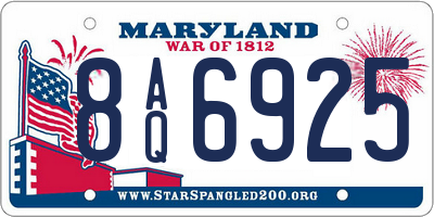 MD license plate 8AQ6925