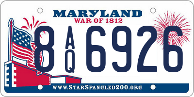 MD license plate 8AQ6926