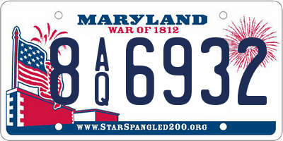 MD license plate 8AQ6932