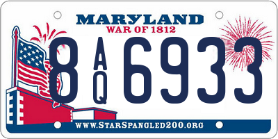 MD license plate 8AQ6933