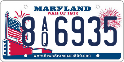 MD license plate 8AQ6935