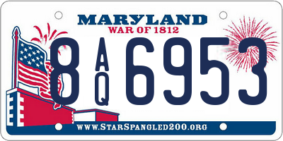 MD license plate 8AQ6953