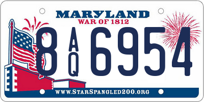 MD license plate 8AQ6954