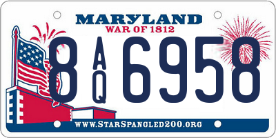 MD license plate 8AQ6958