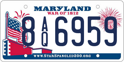 MD license plate 8AQ6959