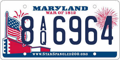 MD license plate 8AQ6964