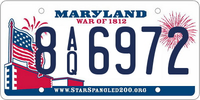 MD license plate 8AQ6972