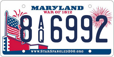 MD license plate 8AQ6992