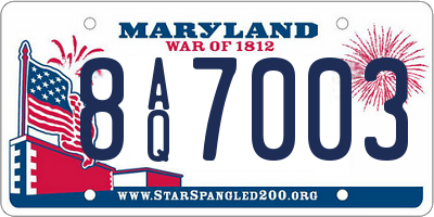 MD license plate 8AQ7003