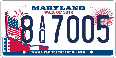 MD license plate 8AQ7005