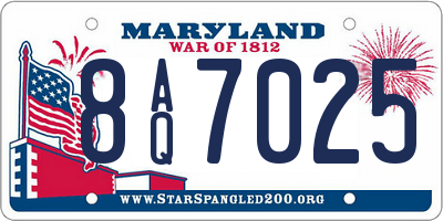 MD license plate 8AQ7025