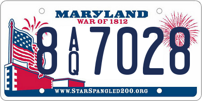 MD license plate 8AQ7028