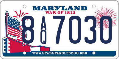 MD license plate 8AQ7030