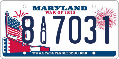 MD license plate 8AQ7031