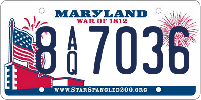 MD license plate 8AQ7036