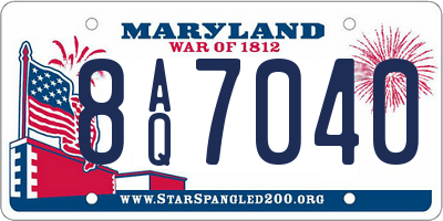 MD license plate 8AQ7040