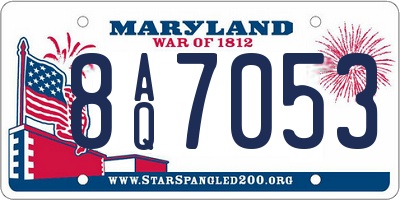 MD license plate 8AQ7053