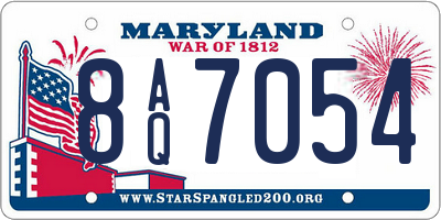 MD license plate 8AQ7054