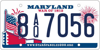 MD license plate 8AQ7056