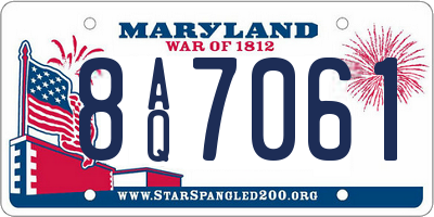 MD license plate 8AQ7061