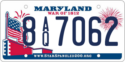 MD license plate 8AQ7062