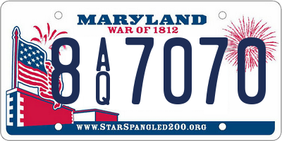 MD license plate 8AQ7070
