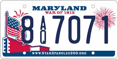 MD license plate 8AQ7071