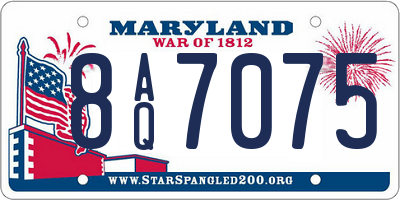 MD license plate 8AQ7075