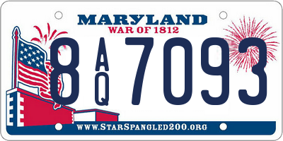 MD license plate 8AQ7093