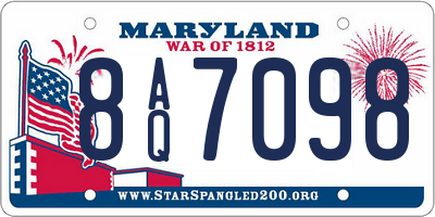 MD license plate 8AQ7098