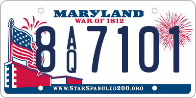 MD license plate 8AQ7101
