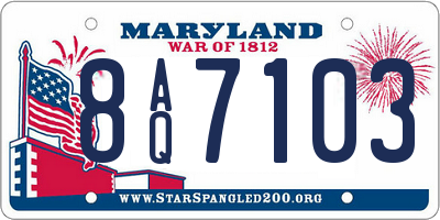 MD license plate 8AQ7103