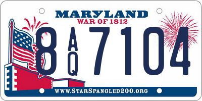MD license plate 8AQ7104