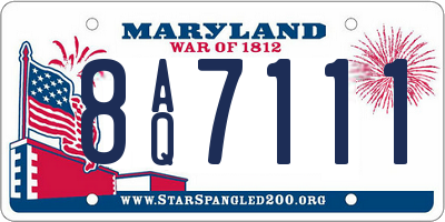 MD license plate 8AQ7111