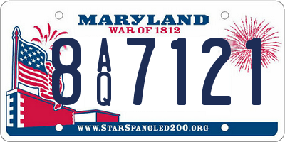 MD license plate 8AQ7121