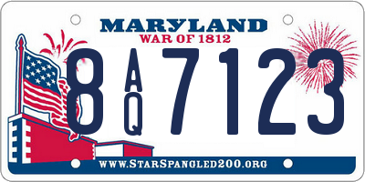 MD license plate 8AQ7123