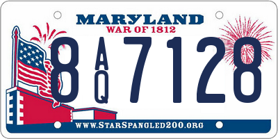 MD license plate 8AQ7128