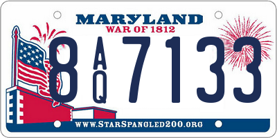 MD license plate 8AQ7133
