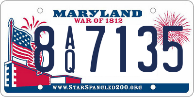 MD license plate 8AQ7135