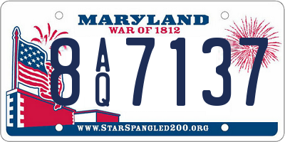 MD license plate 8AQ7137