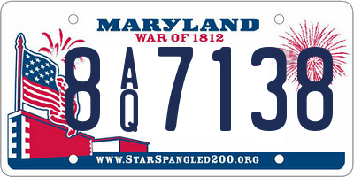 MD license plate 8AQ7138