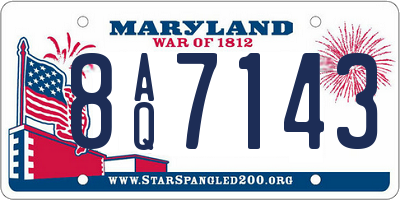 MD license plate 8AQ7143