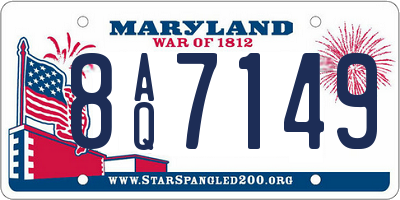 MD license plate 8AQ7149
