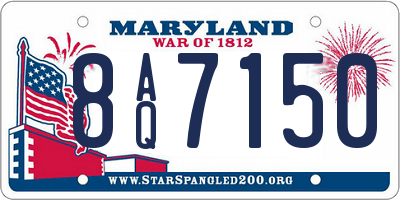 MD license plate 8AQ7150