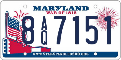 MD license plate 8AQ7151