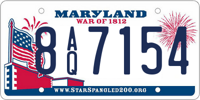 MD license plate 8AQ7154
