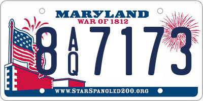 MD license plate 8AQ7173
