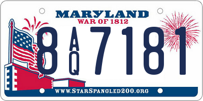 MD license plate 8AQ7181