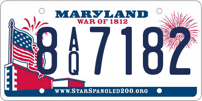 MD license plate 8AQ7182