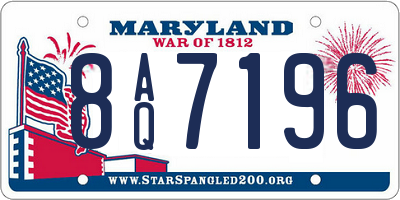 MD license plate 8AQ7196